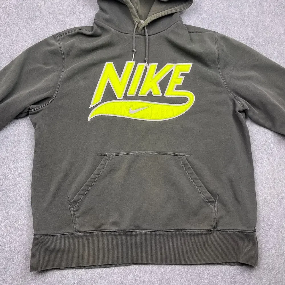 nike‎ hoodie yellow gray swoosh pullover xl